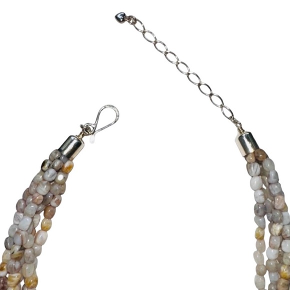 Jay King Agate Sterling Silver Multi Stranded Pendant Necklace - Picture 7 of 10